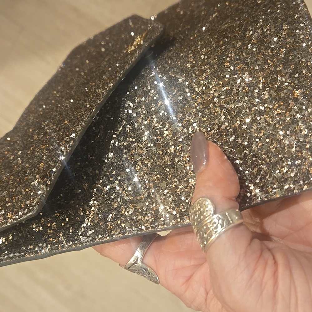 Kate Spade New York Golden Glittery Snap Envelope Clutch - Picture 16 of 16